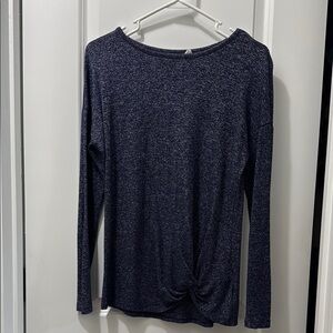 GAP Heathered Navy Long Sleeve Tee